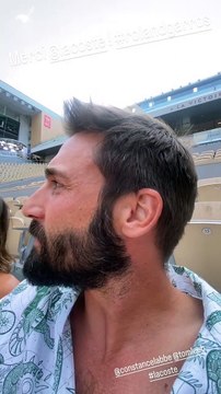 Guillaume Labbé avec sa soeur Constance et Tom Leeb à Roland-Garros le 5 juin 2023.