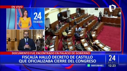 Pedro Castillo: Fiscalía halló decreto que ordenaba la disolución del Congreso
