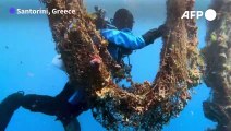 Divers fish for 'ghost nets' off idyllic Greek island of Santorini