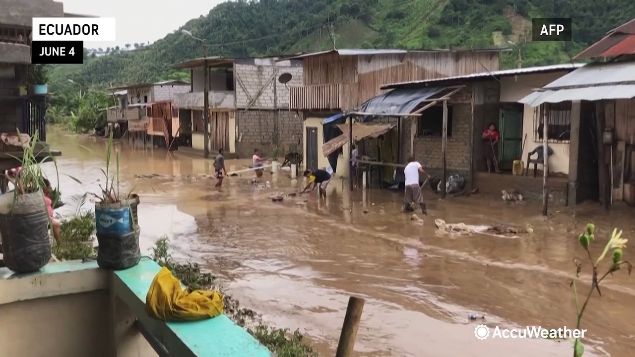 Cleanup underway after heavy rains brought floods to northern Ecuador