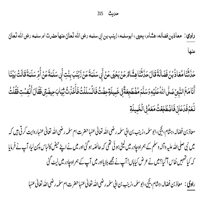 Sahih Bukhari Hadith 315