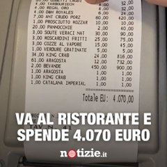 Scontrino 'maxi': va al ristorante e spende 4.070 euro