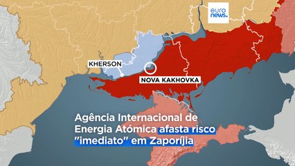 Explosão destrói barragem de Nova Kakhovka na Ucrânia