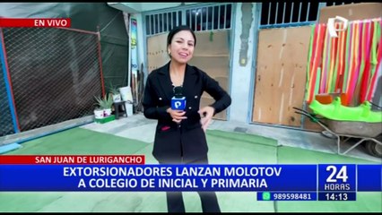 SJL: extorsionadores detonan bomba molotov en colegio tras 6 meses de amenazas
