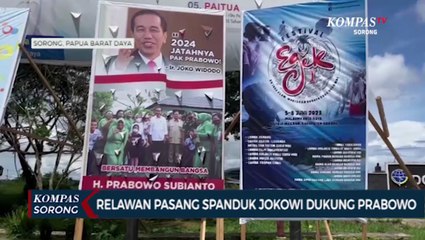Relawan Prabowo Pasang Spanduk Dukungan Dari Jokowi