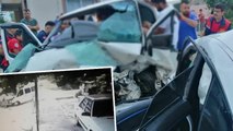 Osmaniye'de bir kişinin hayatını kaybettiği 13 kişinin yaralandığı kaza anı kamerada