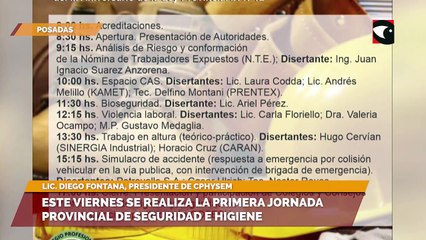 Este viernes se realiza la primera jornada provincial de seguridad e higiene