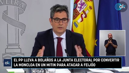 Bolaños desafía a la Junta Electoral y ataca a Feijóo desde la Moncloa: "Su proyecto es destructivo"