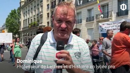 Dominique, enseignant. "« Protester contre la réforme de destruction de la voix professionnelle version Macron»