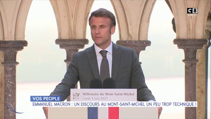 Le journal people : Emmanuel Macron : Un discours au Mont-Saint Michel un peu trop technique !