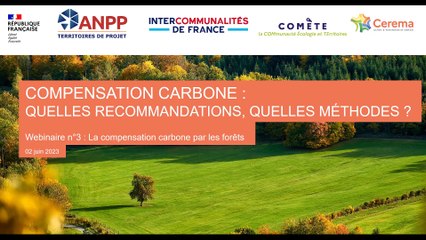 Webinaires CEREMA N°3 : Compensation carbone : La compensation carbone par les forêts ?  – 2 juin 2023 | CGDD