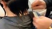 How to cut Layered Bob Haircut  with Razor - Pixie Long Cut