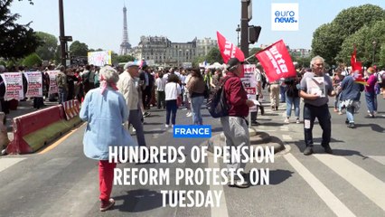 Pension protests held across France, but turnout was far lower than expected