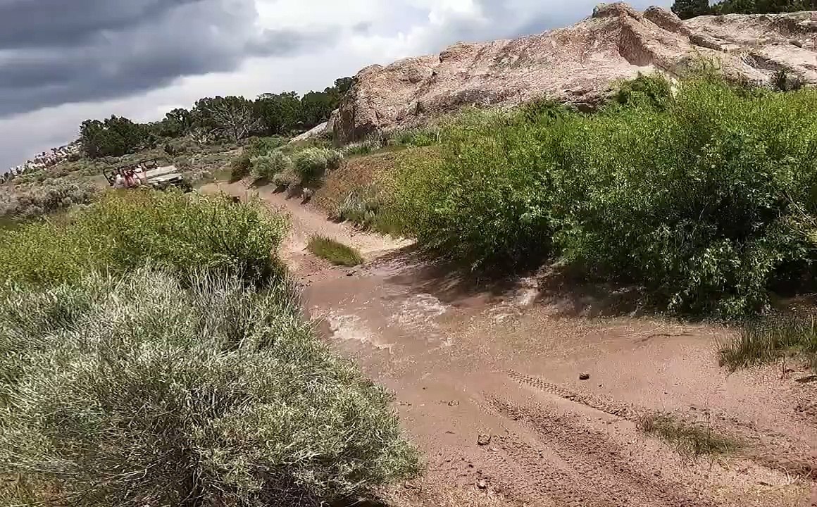 Les filles tombent du VTT dans une flaque d'eau