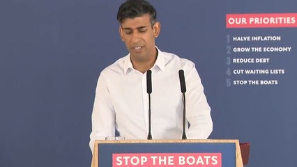 Sunak announces two new asylum barges and says plan to ‘stop the boats’ working