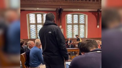 Police remove protester from Kathleen Stock Oxford Union talk