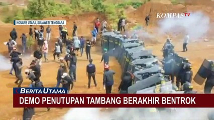 Demo Penutupan Tambang di Konawe Berakhir Ricuh, Polisi dan Peserta Terluka