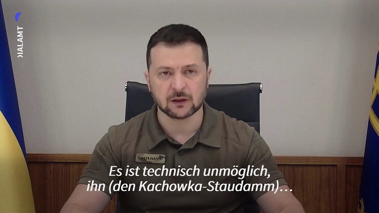 Selenskyj macht 'russische Besatzer' für Staudamm-Zerstörung verantwortlich