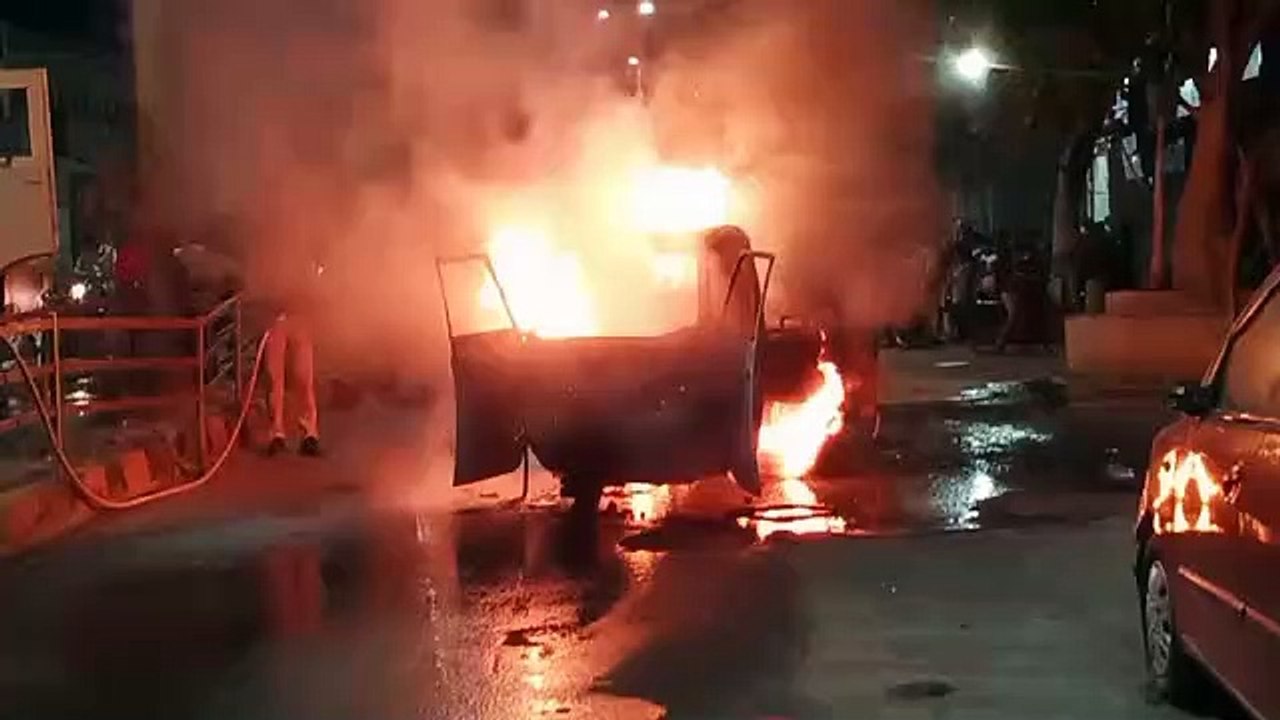 Corporation's fogging machine burnt, an employee's hand scorched