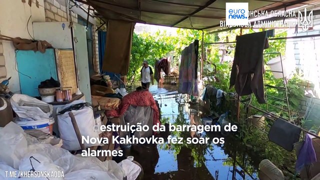 Evacuações em massa na Ucrânia devido à rutura da barragem de Nova Kakhovka