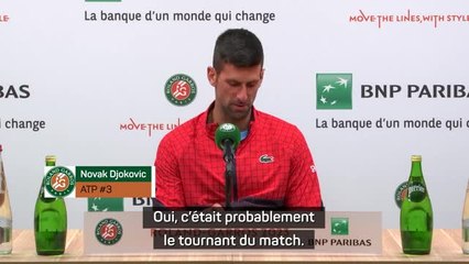 Roland-Garros - Djokovic : "Le tie-break du deuxième ? Probablement le tournant du match"