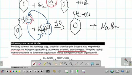 Poniższy schemat jest ilustracją ciągu przemian chemicznych. Substrat A...ZADANIE 24-26 CKE 2022 MAJ