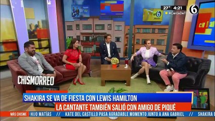 Shakira es captada de fiesta con Lewis Hamilton