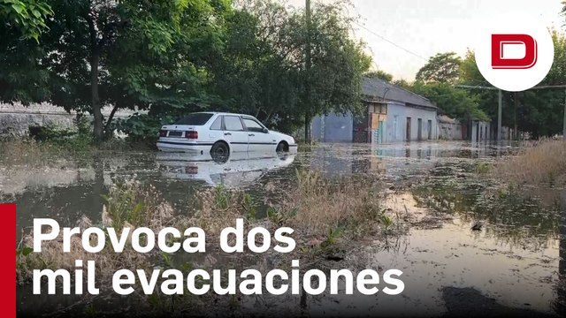 Jerson, bajo el agua tras la destrucción de la presa de Kajovka
