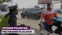 Pria Paruh Baya Caci Maki Polantas saat Ditegur Tak Pakai Helm