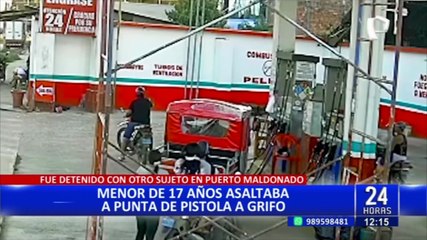 Puerto Maldonado: detienen a menor de 17 años participando en asalto a grifo