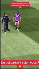 Karim Benzema s'agace et remet en place un coéquipier à l'entrainement