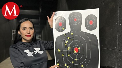 Una imagen que genera polémica: Sandra Cuevas practicando tiros de precisión