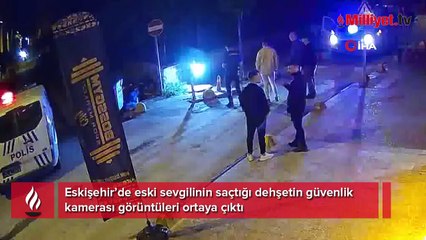 Cani eski sevgilinin bıçaklı saldırısı anbean güvenlik kameralarına yansıdı