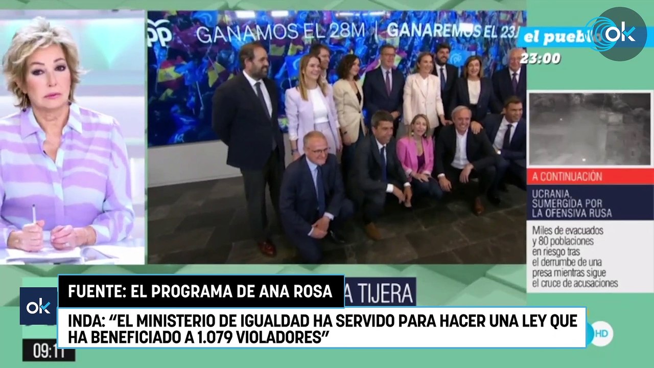 Inda: "El Ministerio de Igualdad ha servido para hacer una ley que ha beneficiado a 1.079 violadores"