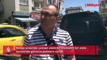 Kavga sırasında çalınan elektrikli bisikletini bir anda karşısında görünce polislere sarıldı