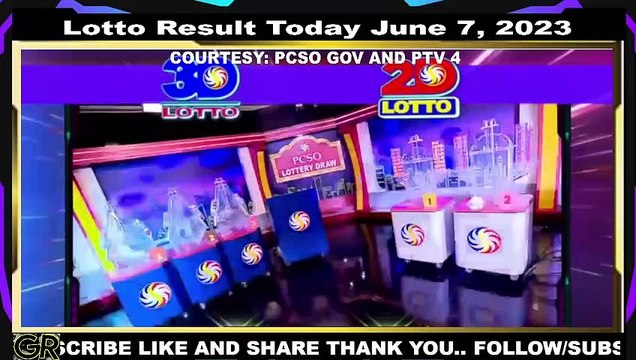 3D Lotto result 5pm draw today June 7 2023