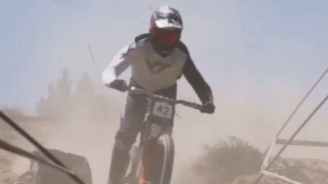 Biker meets a hard crash at UCI downhill mountain bike World Cup *Hard Fail*