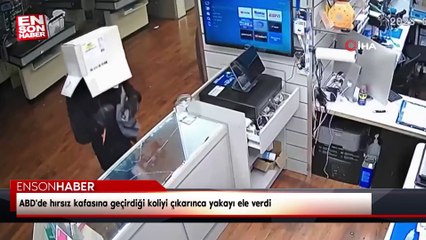 ABD'de hırsız kafasına geçirdiği koliyi çıkarınca yakayı ele verdi