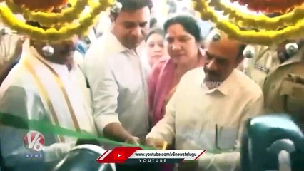 KTR and Seethakka Plants Sapling _ Laying Foundation Stone For Development Works At Mulugu _ V6 (2)