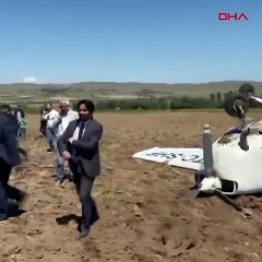 Aksaray'da eğitim uçağı düştü. Kazada 2 pilot, yara almadan kurtuldu.