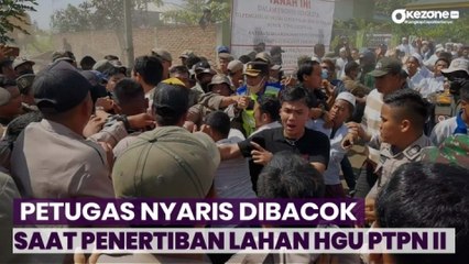 Video herunterladen: Petugas Nyaris Dibacok Warga, Penertiban Lahan HGU PTPN II di Deli Serdang Ricuh