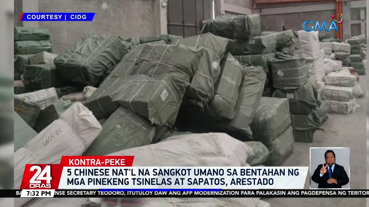 5 Chinese nat'l na sangkot umano sa bentahan ng mga pinekeng tsinelas at sapatos, arestado | 24 Oras