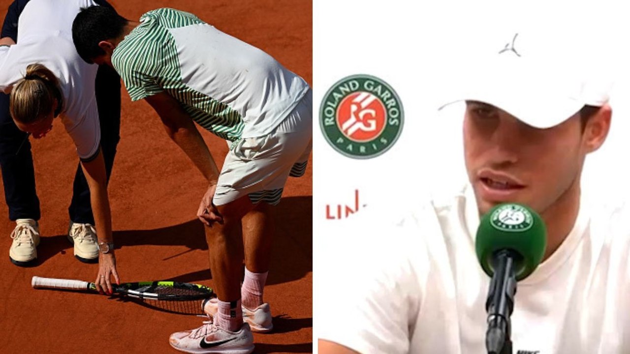 Hace falta mucho coraje para explicar así por qué tuvo calambres: honor para Alcaraz