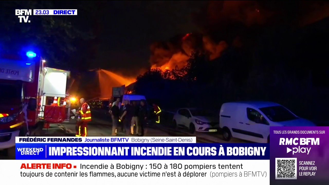 Incendie à Bobigny: 200 sapeurs-pompiers et 55 engins déployés, selon le sous-préfet de Seine-Saint-Denis