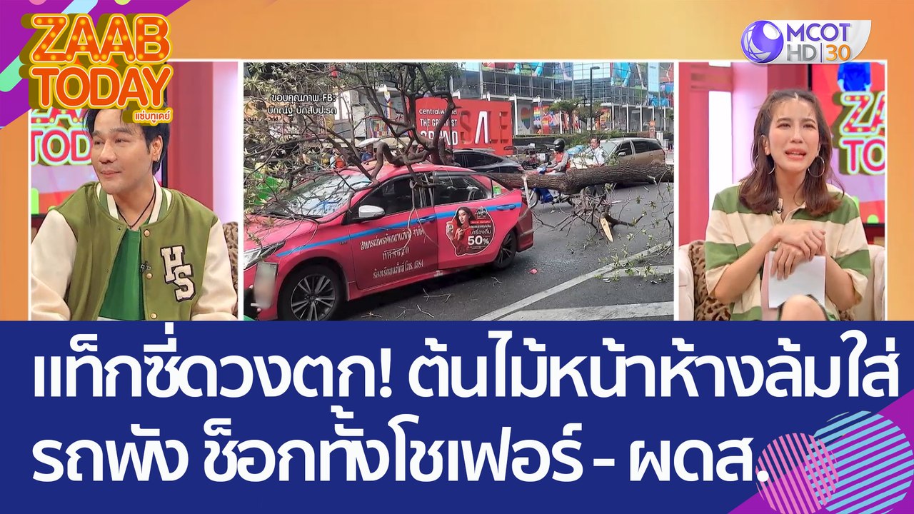 แท็กซี่ดวงตก! ต้นไม้หน้าห้างล้มใส่รถพัง ช็อกทั้...