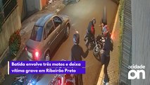 Batida envolve três motos e deixa vítima grave em Ribeirão Preto