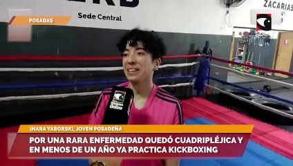 Por una rara enfermedad quedó cuadripléjica y en menos de un año ya practica kickboxing