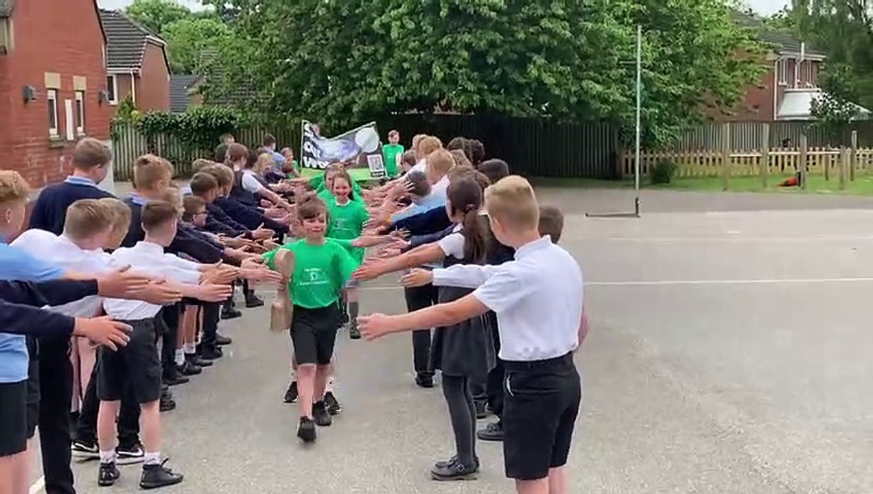 Children from Northfield Primary School started the first leg of a 10-day climate action relay