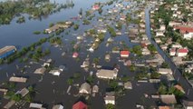 Imágenes de dron muestran el alcance de las inundaciones en Jersón