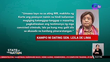 Petisyon ni De Lima na makapagpiyansa para sa kasong "Conspiracy to Commit Drug Trading," ibinasura ng Korte | SONA